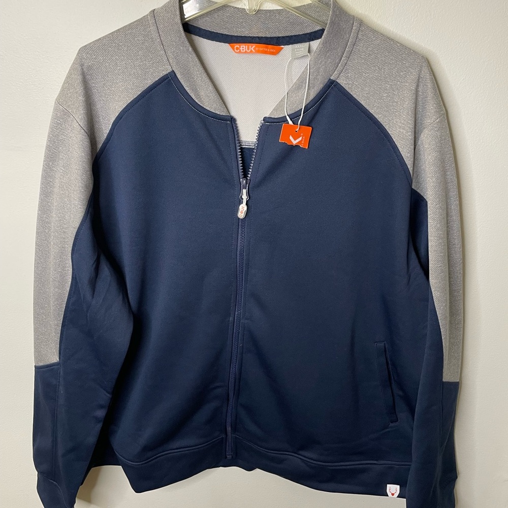 CBUK Navy and Gray Zip Front Bomber Jacket